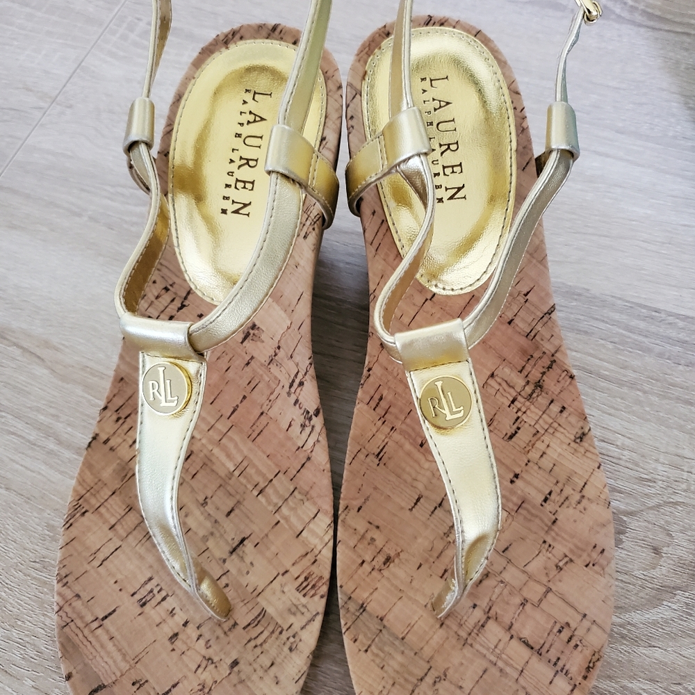 Gold open toe sandals